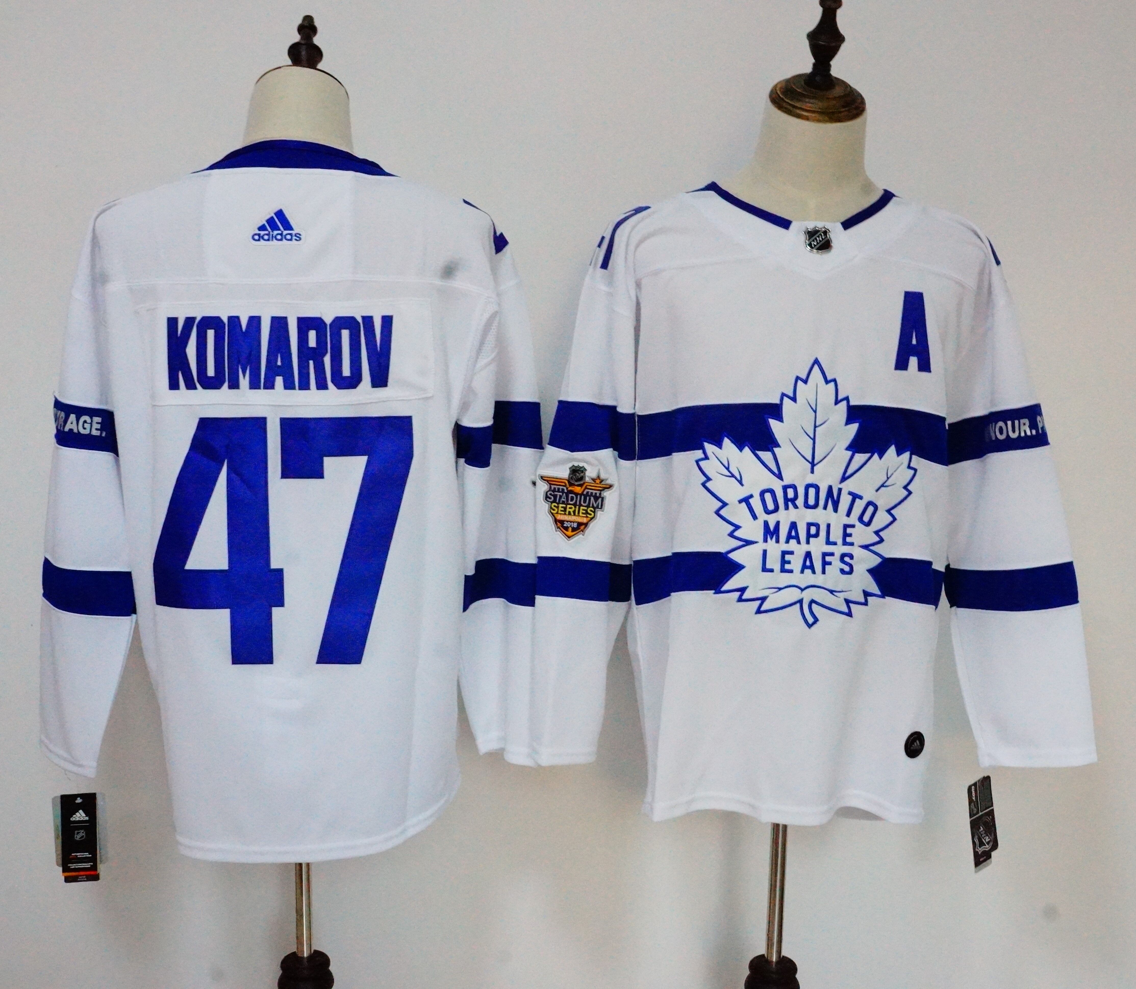 Men Toronto Maple Leafs #47 Komarov White Adidas AD NHL Jerseys->toronto maple leafs->NHL Jersey
